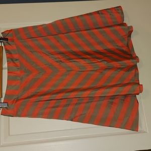 Outback Red Striped Orange Taupe Skirt Size Small